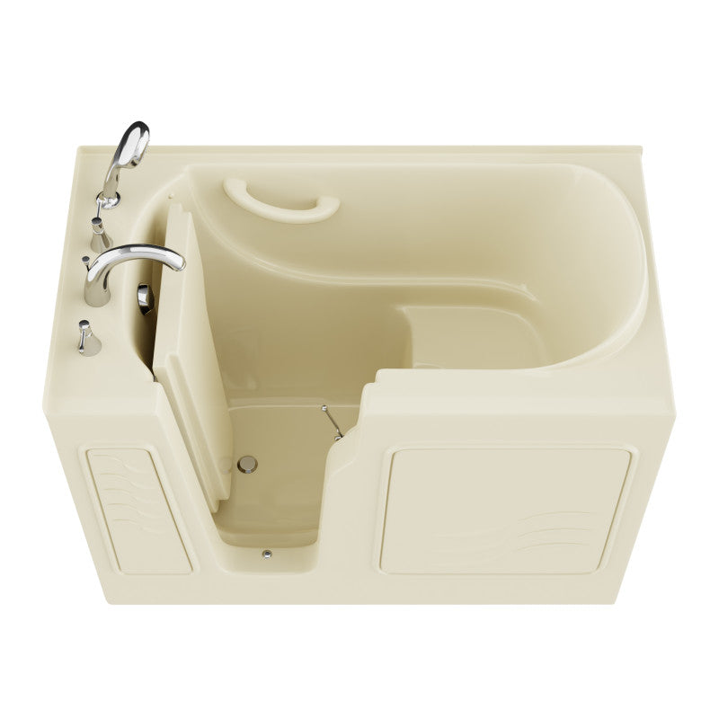 29 in. x 52 in. Left Drain Quick Fill Walk-In Soaking Tub in Biscuit