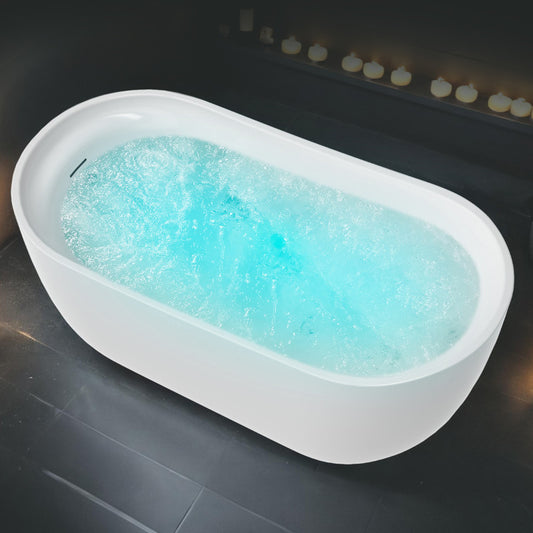 FT-AZ203 - ANZZI Janet Series 67 in. Freestanding Acrylic Air and Whirlpool Bathtub with Touch Sensitive Control and Chroma Lights