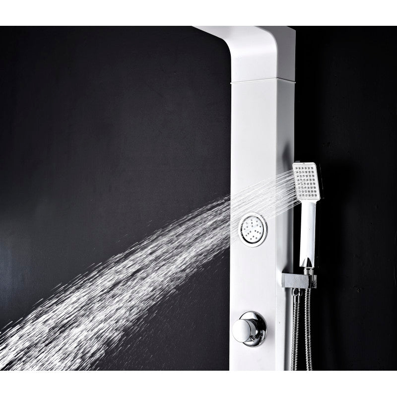 Inland Series 44 in. Full Body Shower Panel System with Heavy Rain Shower and Spray Wand in White