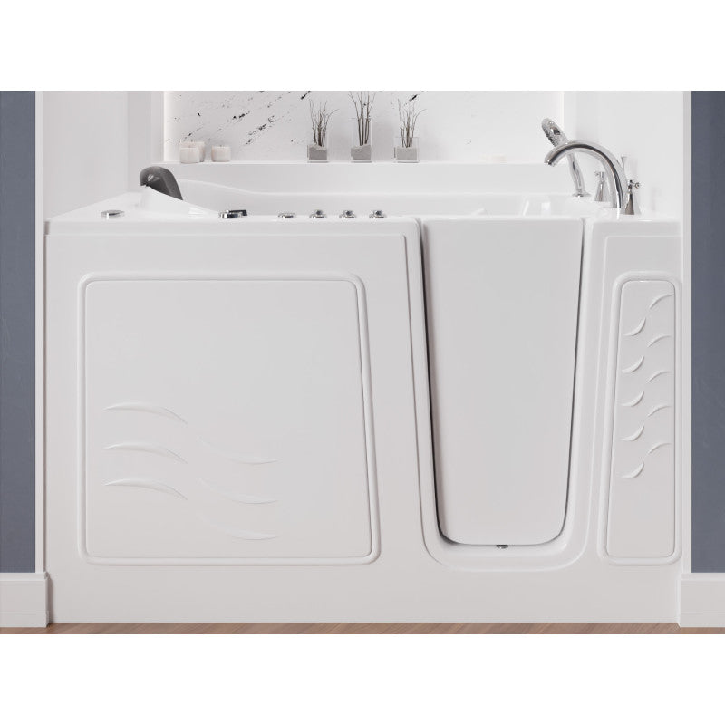 30 in. x 60 in. Right Drain Quick Fill Walk-In Whirlpool and Air Tub with Powered Fast Drain in White