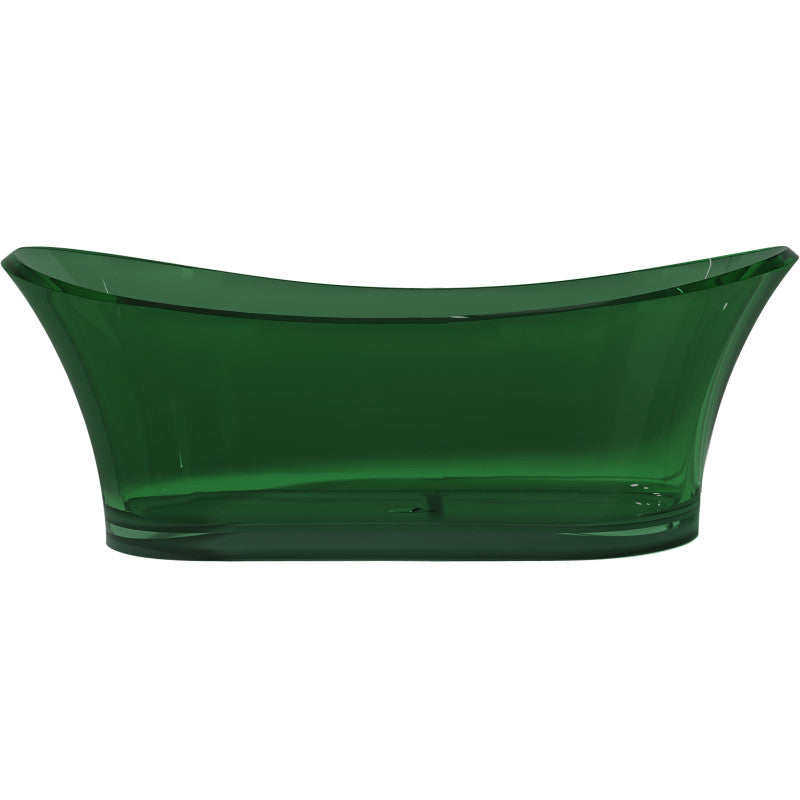 Azul 5.8 ft. Solid Surface Center Drain Freestanding Bathtub in Emerald Green