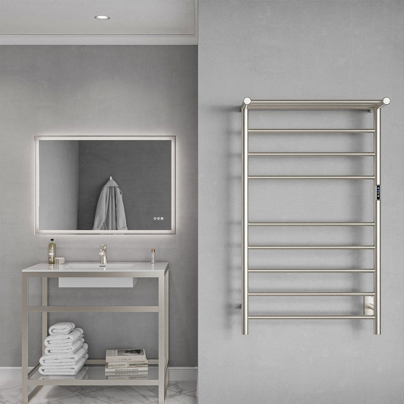 Eve 8-Bar Stainless Steel Wall Mounted Electric Towel Warmer Rack