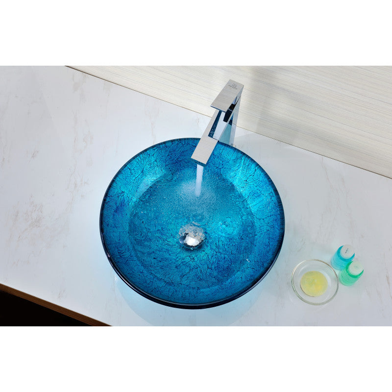 Accent Series Deco-Glass Vessel Sink in Blue Ice