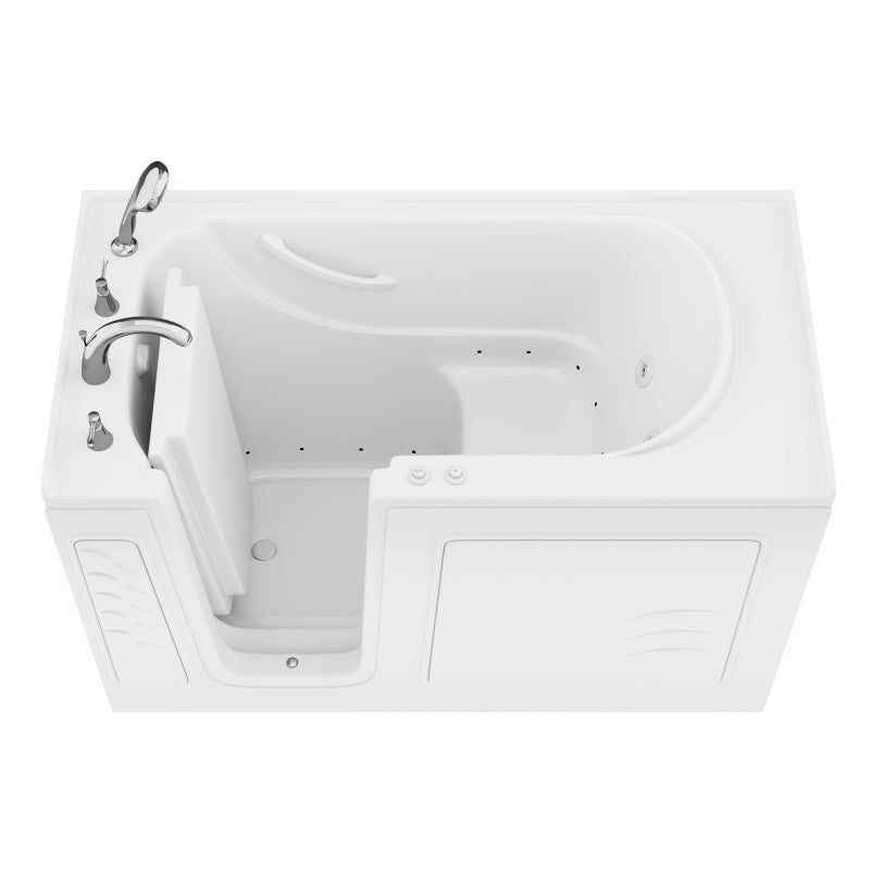 AZB3060LWD - Value Series 30 in. x 60 in. Left Drain Quick Fill Walk-In Whirlpool and Air Tub in White