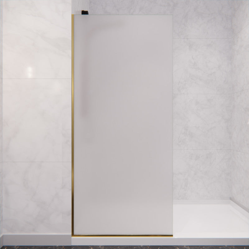 Veil Series 74 in. by 34 in. Framed Glass Shower Screen