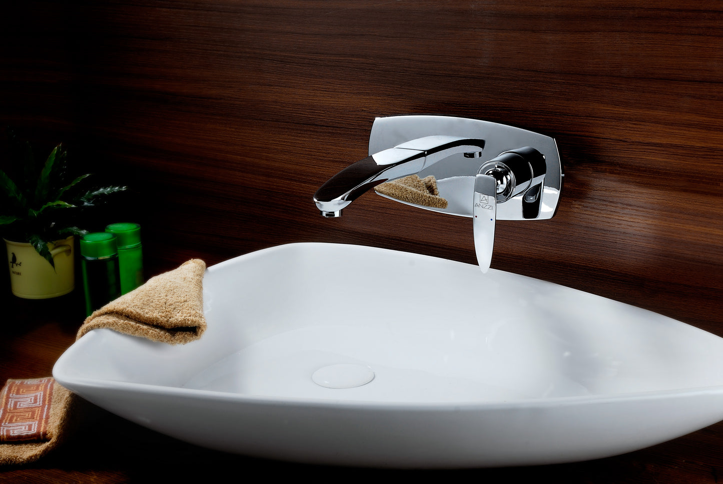 Voce Series Single-Handle Wall Mount Bathroom Faucet in Polished Chrome