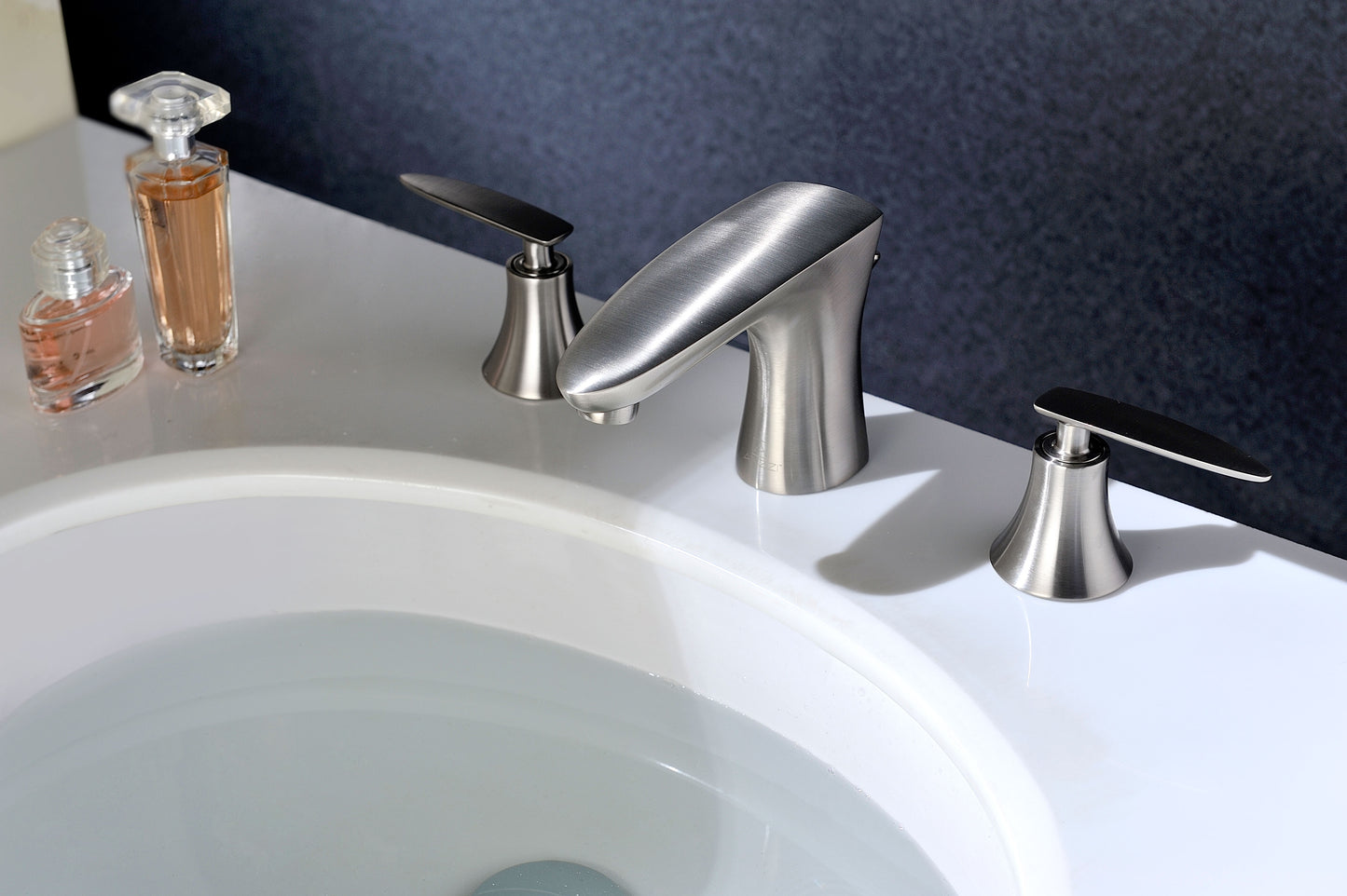 Chord Series 8 in. Widespread 2-Handle Low-Arc Bathroom Faucet in Brushed Nickel