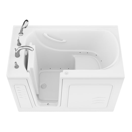 AZB3053LWA - Value Series 30 in. x 53 in. Left Drain Quick Fill Walk-In Air Tub in White