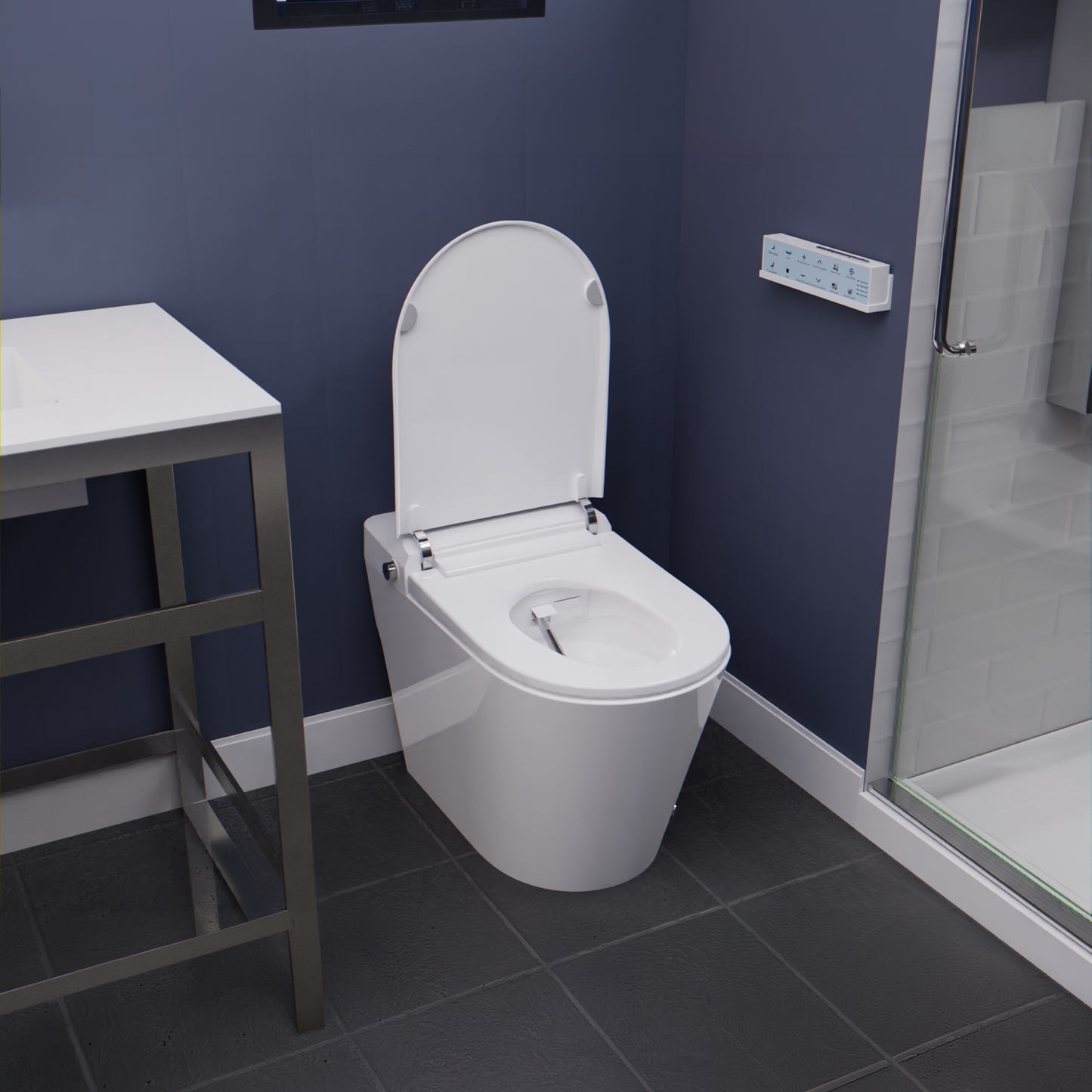 ENVO Echo Elongated 1.28 GPF Smart Bidet Toilet in White with Auto Open, Auto Close, Auto Flush, and Heated Seat