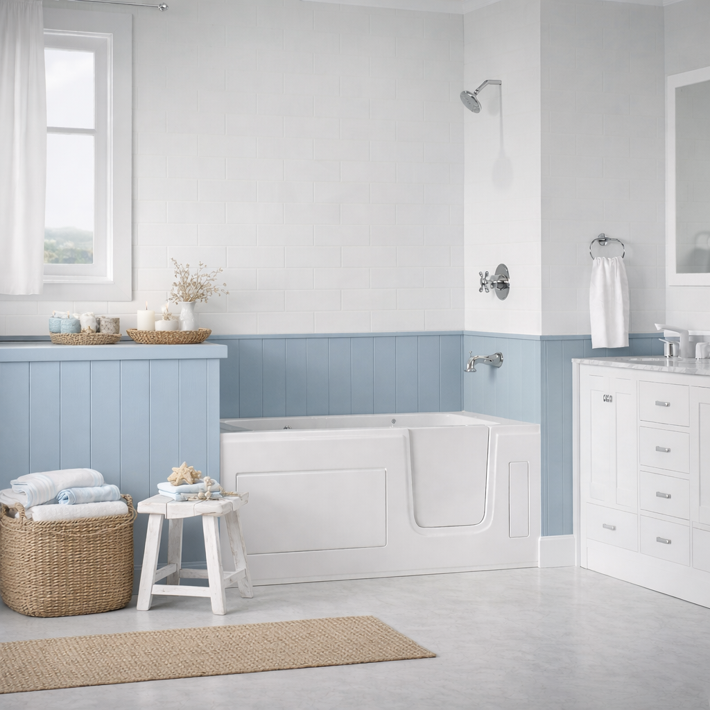 30 in. x 60 in. Right Drain Step-In Walk-In Soaking Tub with Low Entry Threshold in White