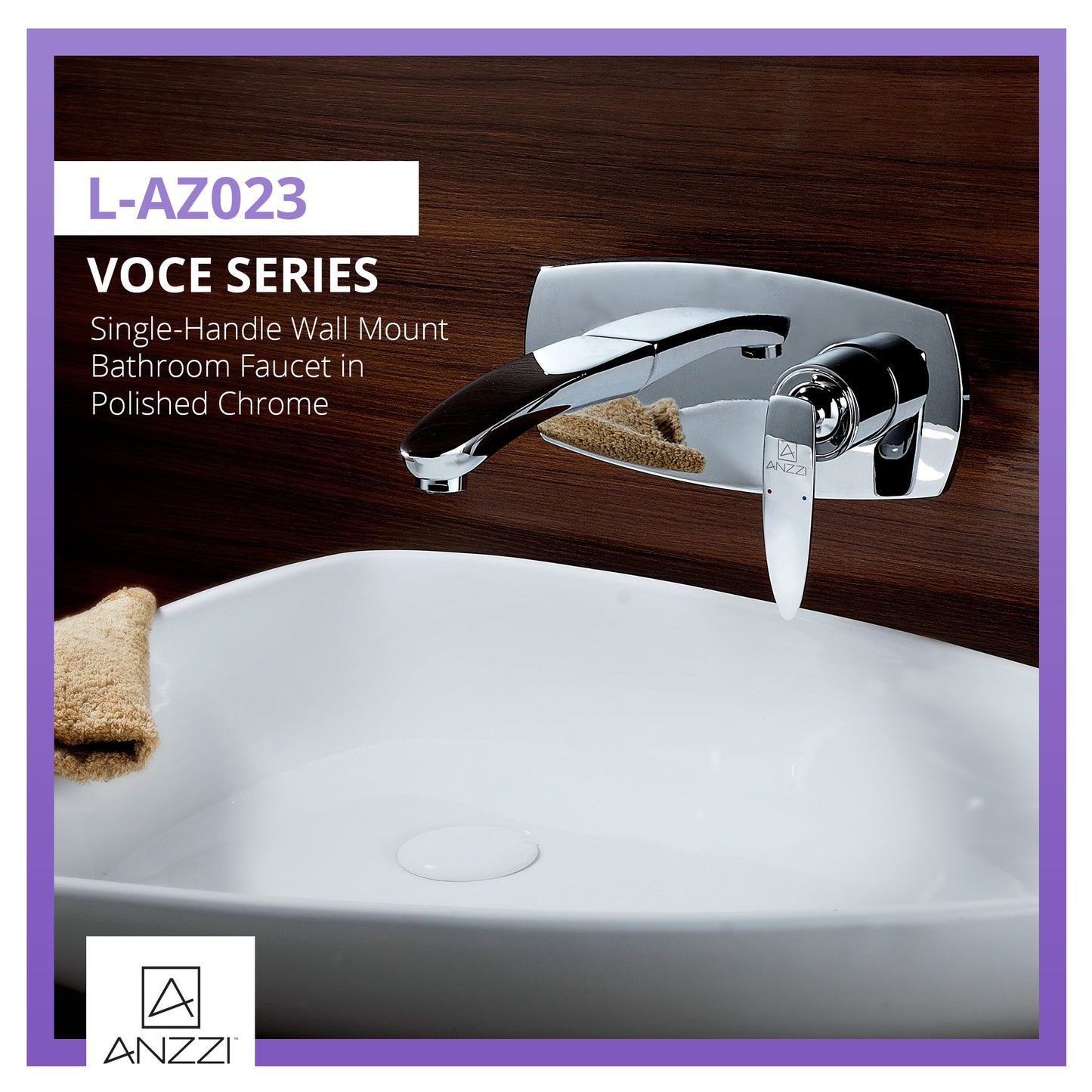 Voce Series Single-Handle Wall Mount Bathroom Faucet in Polished Chrome