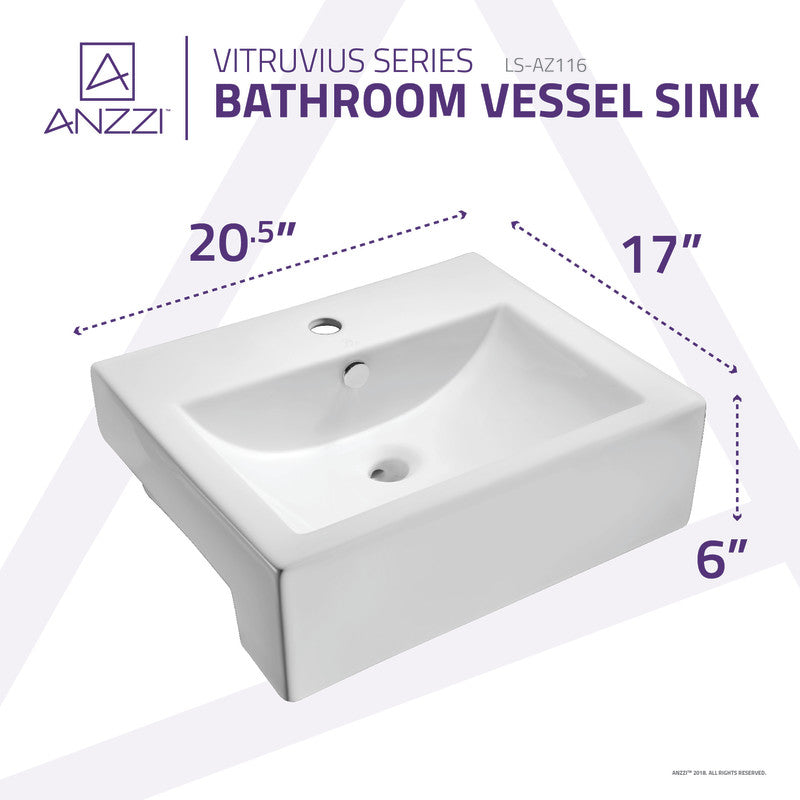 Vitruvius Series Ceramic Vessel Sink in White