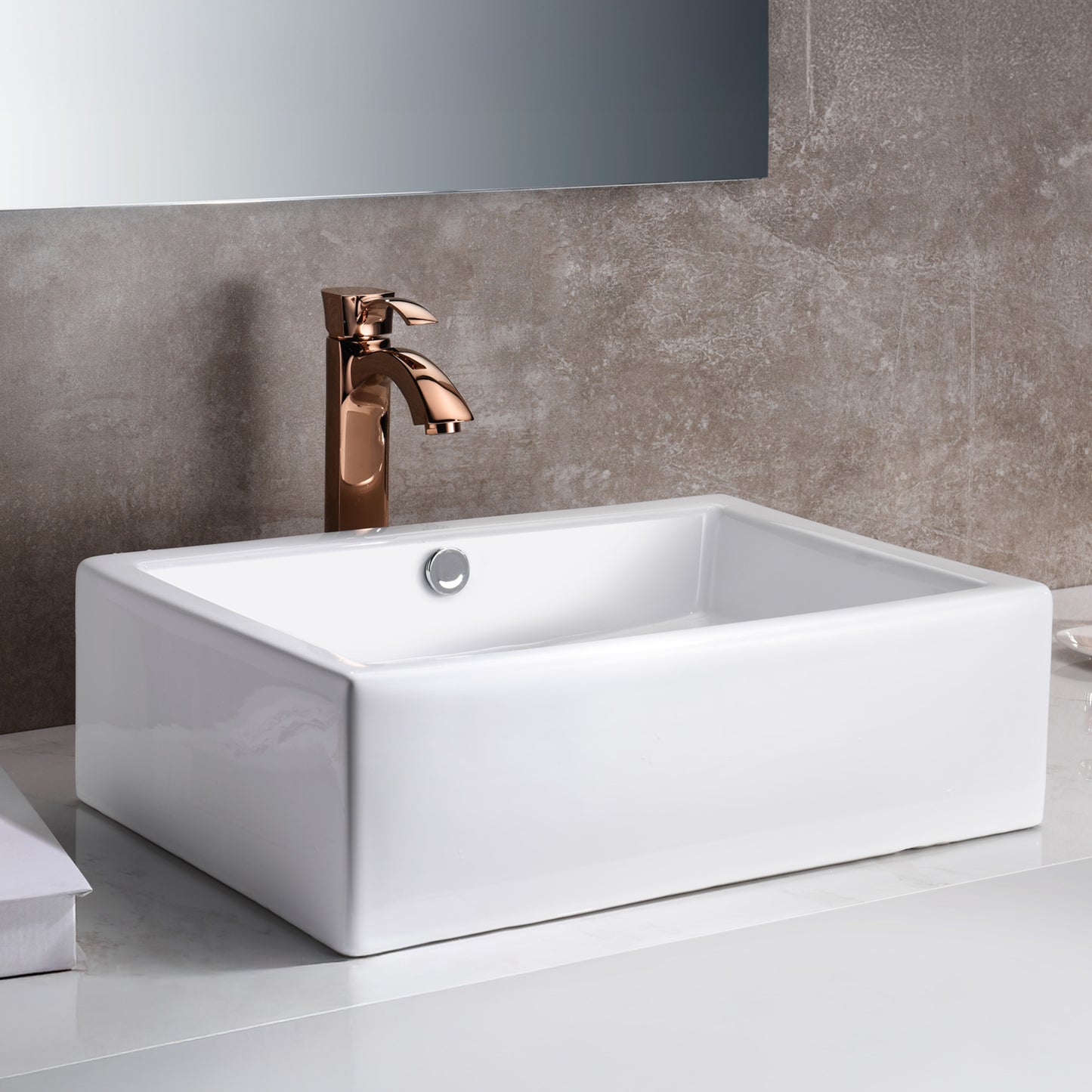 Deux Series Ceramic Vessel Sink in White