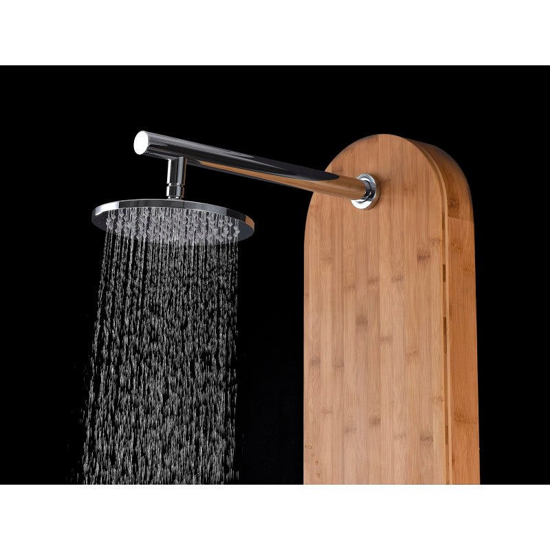 Crane 52 in. Full Body Shower Panel with Heavy Rain Shower and Spray Wand in Natural Bamboo