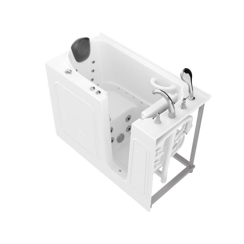 AMZ5326RWD - 53 - 60 in. x 26 in. Right Drain Air and Whirlpool Jetted Walk-in Tub in White