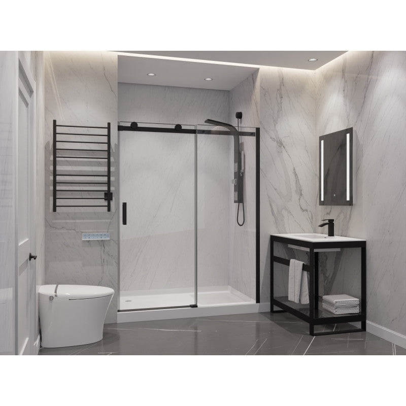 Rhodes Series 48 in. x 76 in. Frameless Sliding Shower Door with Handle