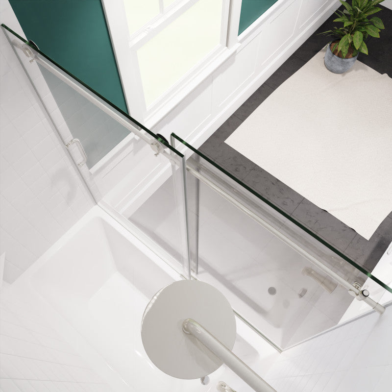 Don Series 60 in. x 62 in. Frameless Sliding Tub Door