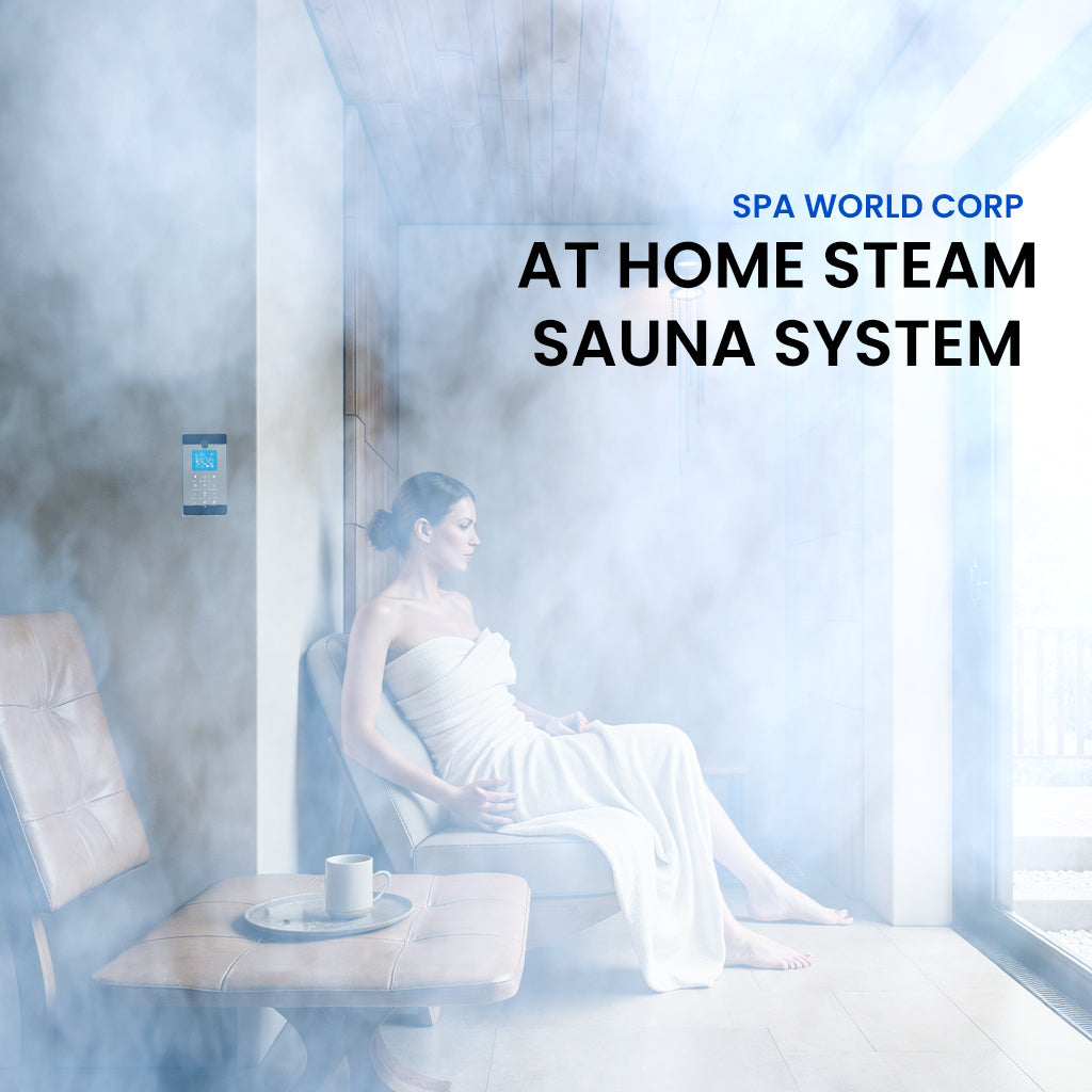 Spa World Corp SWC-6KW In-Home Steam Generator Unit with Dual Control and Relief Valve