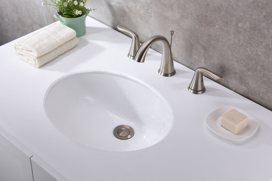 Spa World - Caster 21.5 in. Undermount Ceramic Lavatory Sink with Overflow