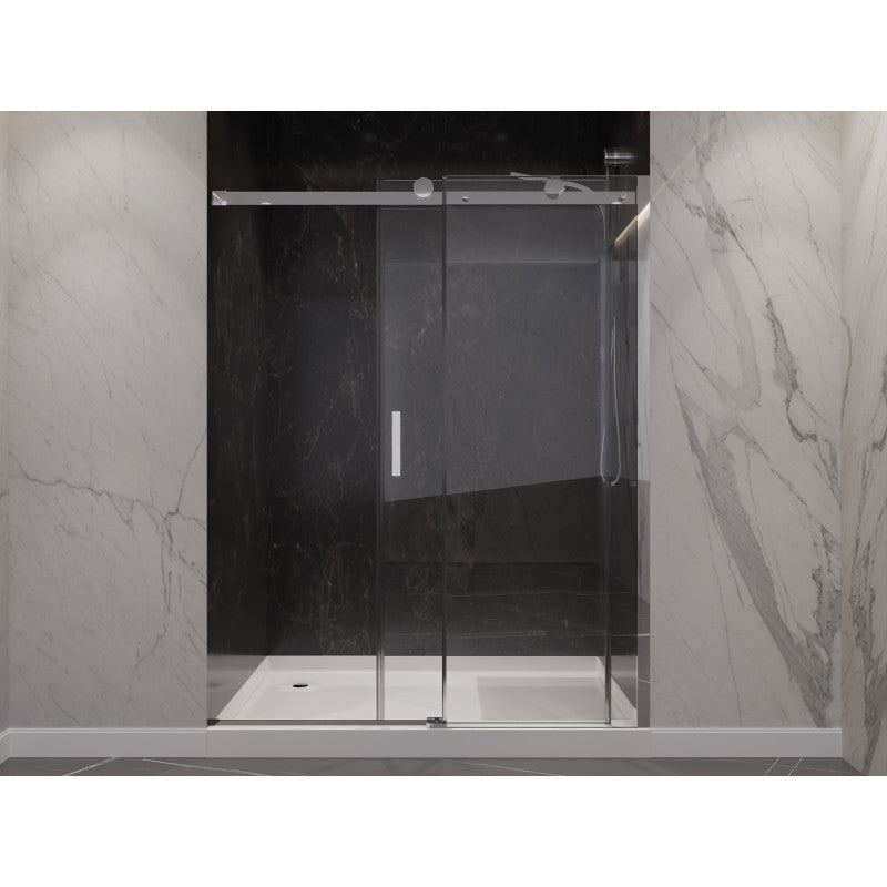 Rhodes Series 48 in. x 76 in. Frameless Sliding Shower Door with Handle