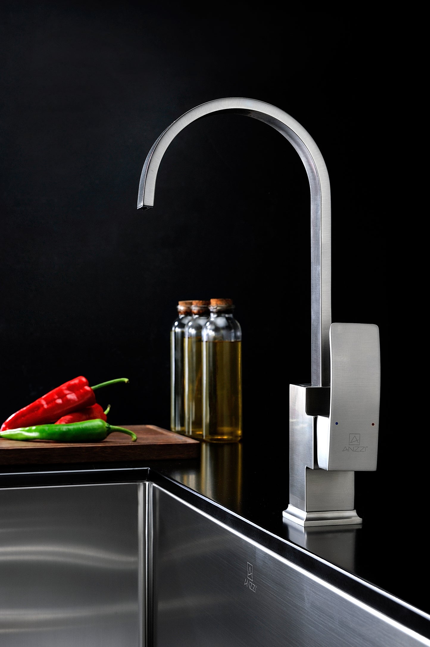 KF-AZ035BN - Opus Series Single-Handle Standard Kitchen Faucet in Brushed Nickel
