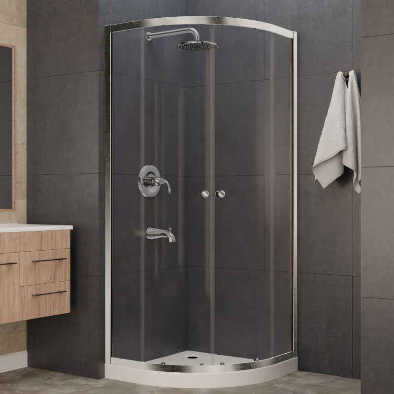 SD-AZ050-01BN - Mare 35 in. x 76 in. Framed Shower Enclosure with TSUNAMI GUARD in Brushed Nickel