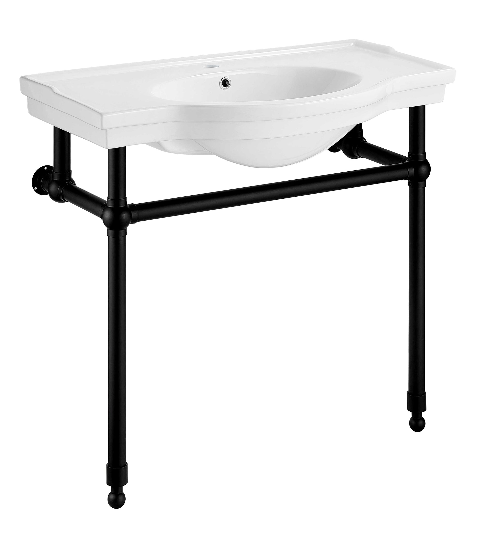 CS-FGC003-MB - Viola 34.5 in. Console Sink in Matte Black with Ceramic Counter Top