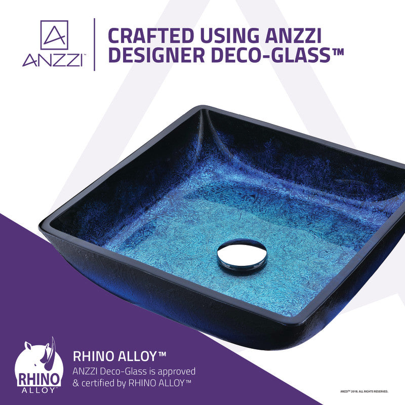 Kuku Series Deco-Glass Vessel Sink in Blazing Blue