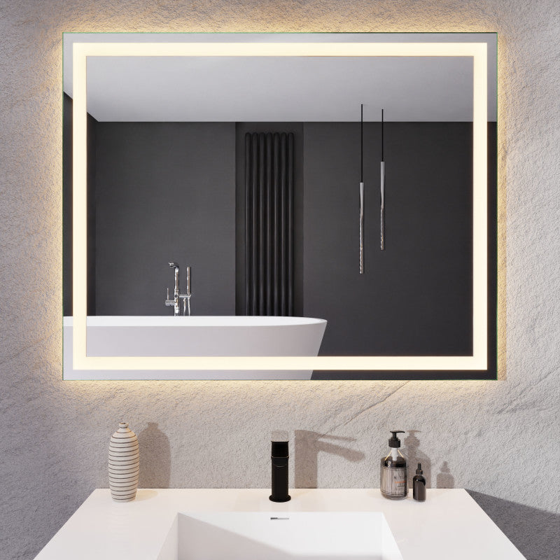 ANZZI 32-in. x 40-in. LED Front Lighting Bathroom Mirror with Defogger