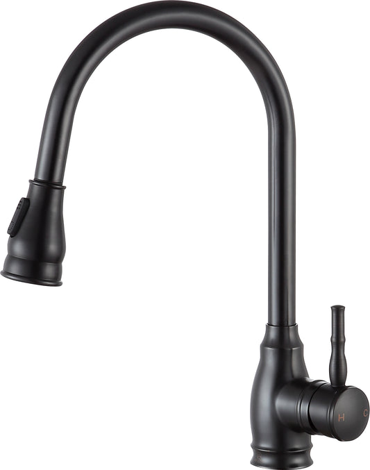KF-AZ215ORB - Bell Single-Handle Pull-Out Sprayer Kitchen Faucet in Oil Rubbed Bronze
