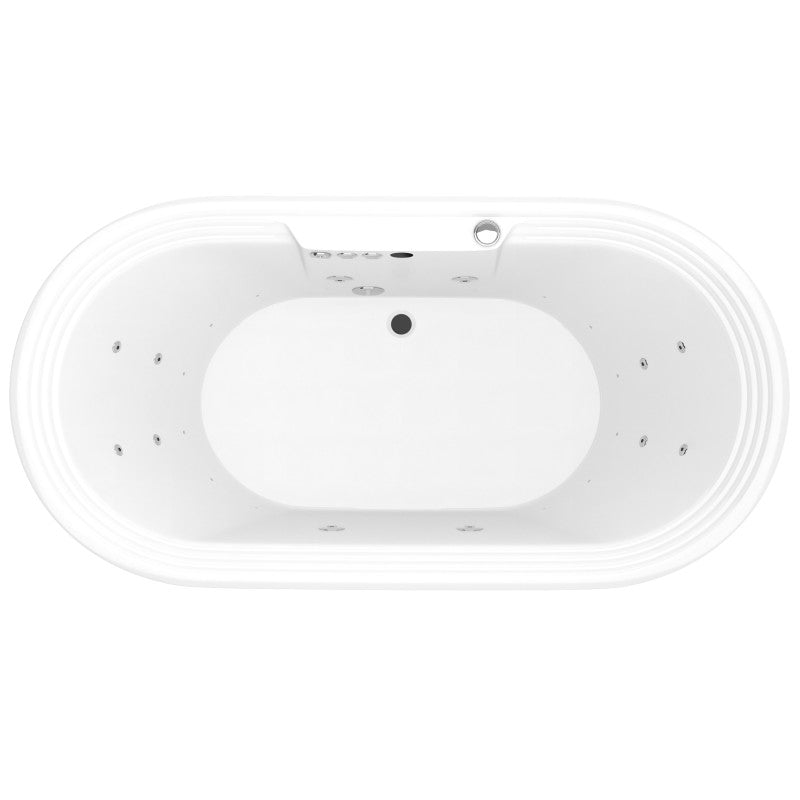 Sofia 5.6 ft. Center Drain Whirlpool and Air Bath Tub in White