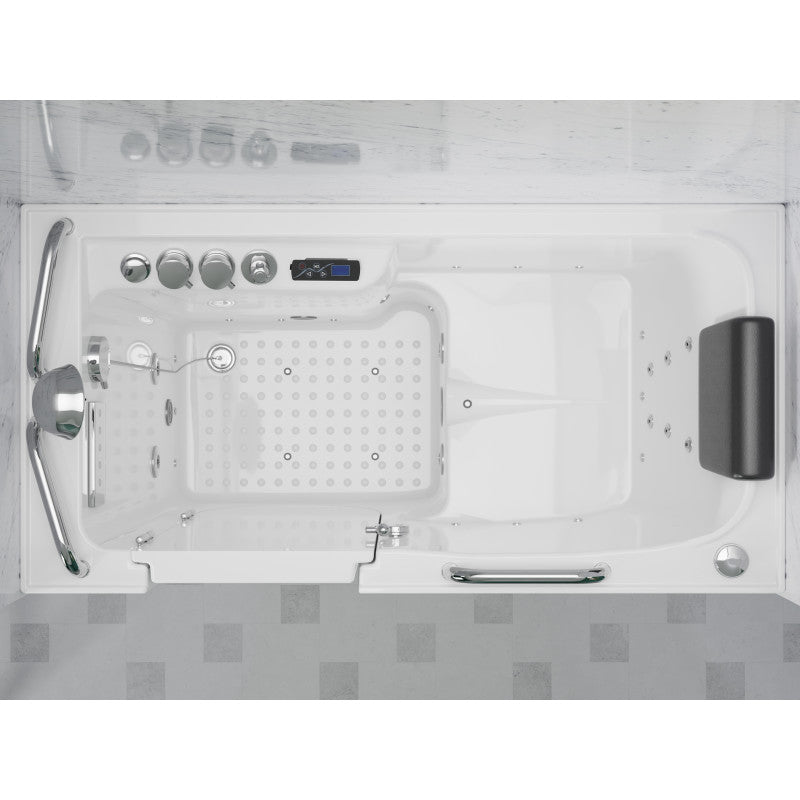 27 in. x 53 in. Left Drain Walk-In Whirlpool and Air Tub with Total Spa Suite in White