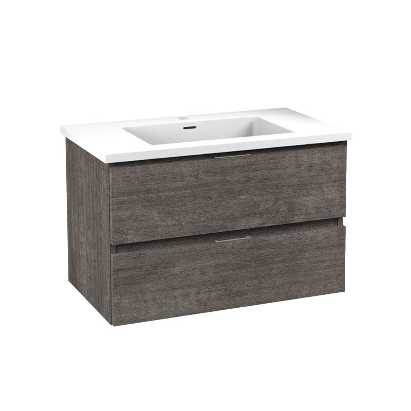 VT-CT30-GY - Conques 30 in W x 20 in H x 18 in D Bath Vanity in Rich Grey with Cultured Marble Vanity Top in White with White Basin