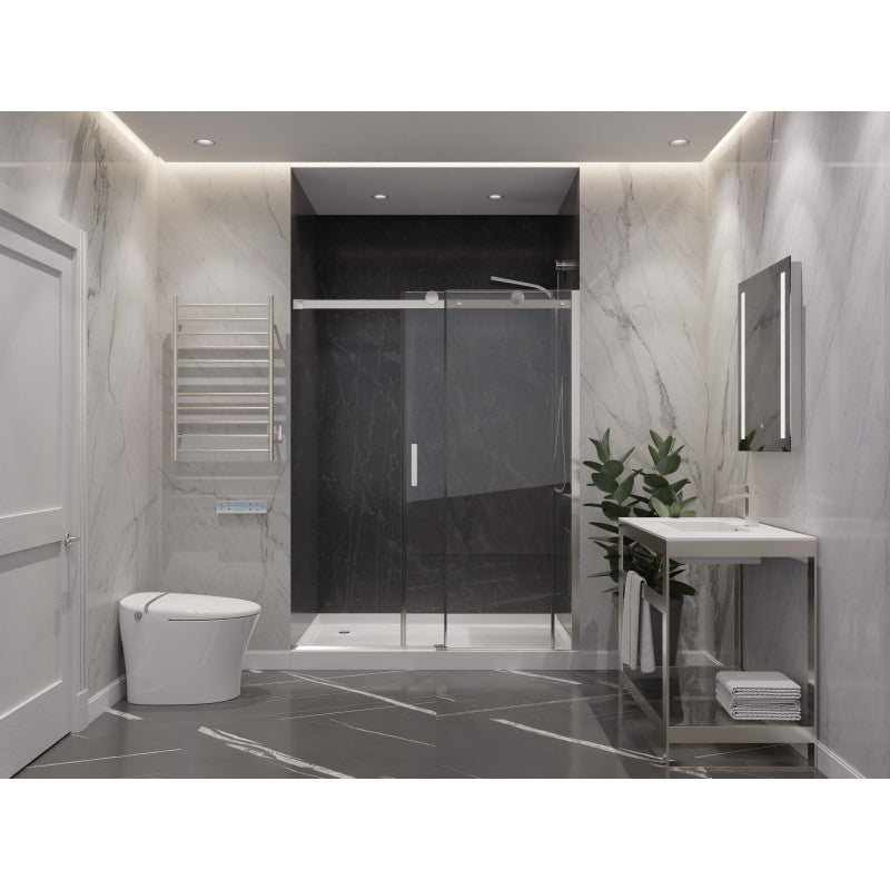 Rhodes Series 48 in. x 76 in. Frameless Sliding Shower Door with Handle