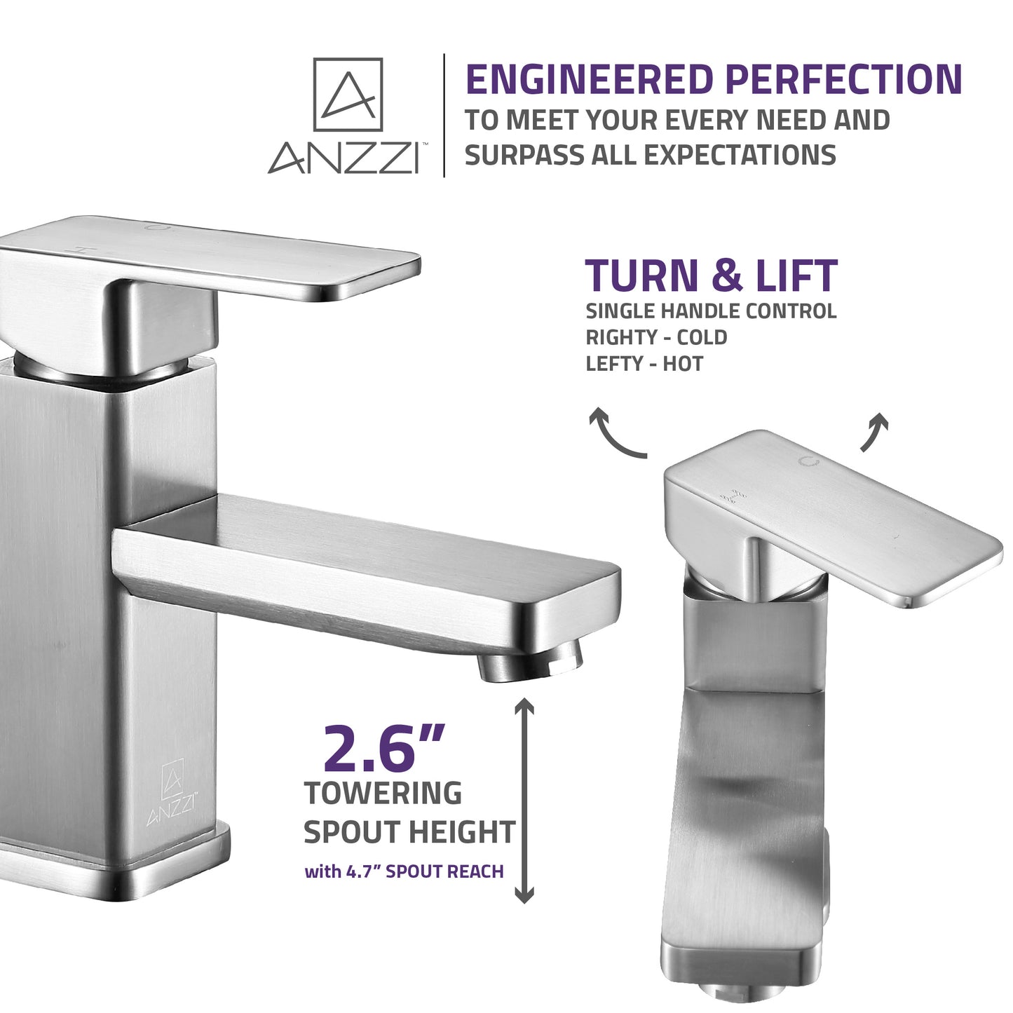 Naiadi Single Hole Single Handle Bathroom Faucet