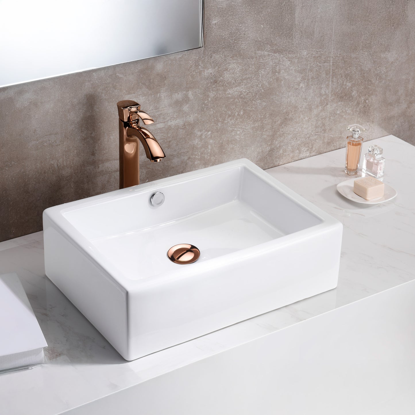 Deux Series Ceramic Vessel Sink in White