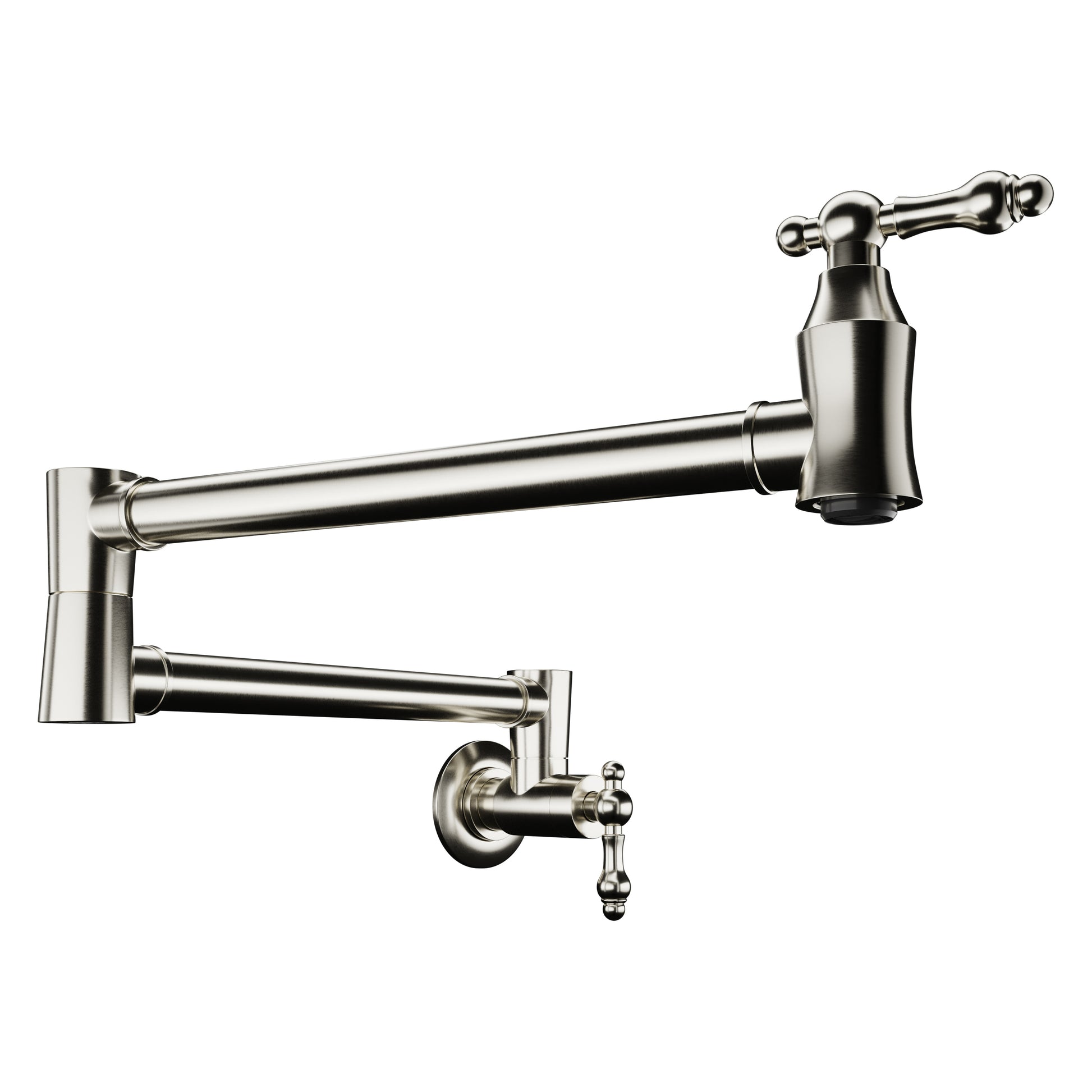 KF-AZ259BN - Marca 360-Degree 24" Wall Mounted Pot Filler with Dual Swivel in Brushed Nickel