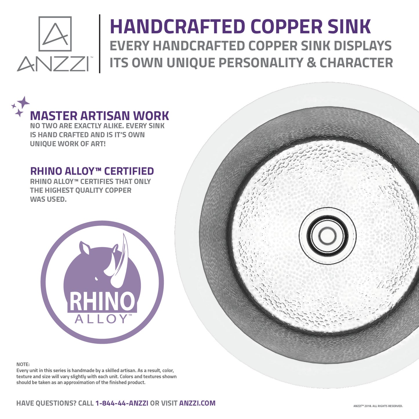 Compass Drop-in Handmade Copper 17 in. 0-Hole Single Bowl Kitchen Sink in Hammered Nickel