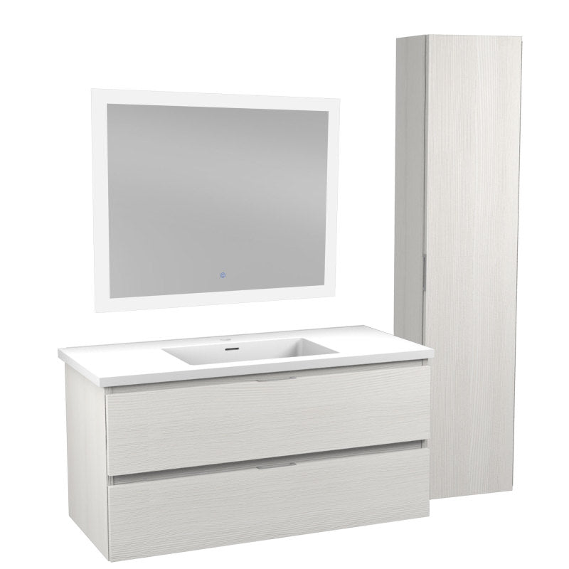 VT-MRSCCT39-WH - 39 in. W x 20 in. H x 18 in. D Bath Vanity Set in Rich White with Vanity Top in White with White Basin and Mirror