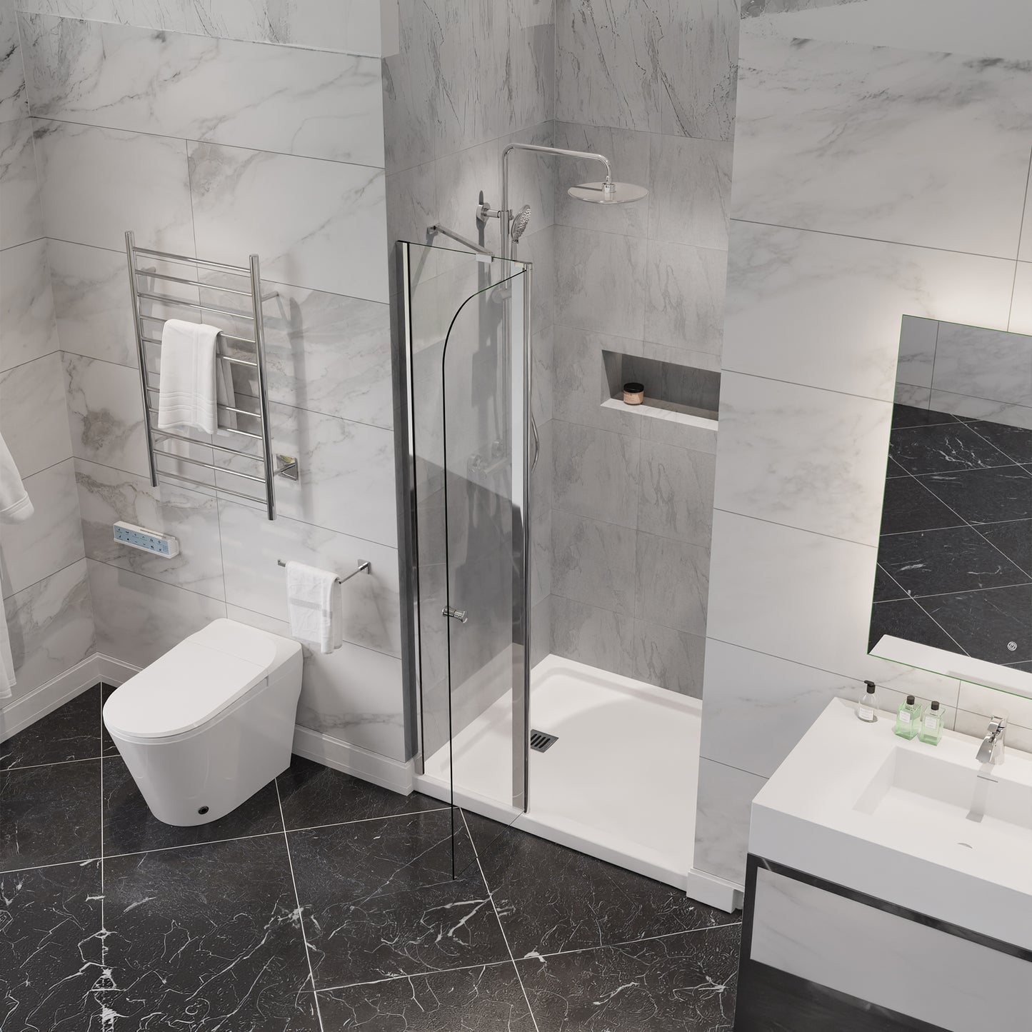 Romance 72-in. x 33.5-in. Frameless Swinging Shower Door