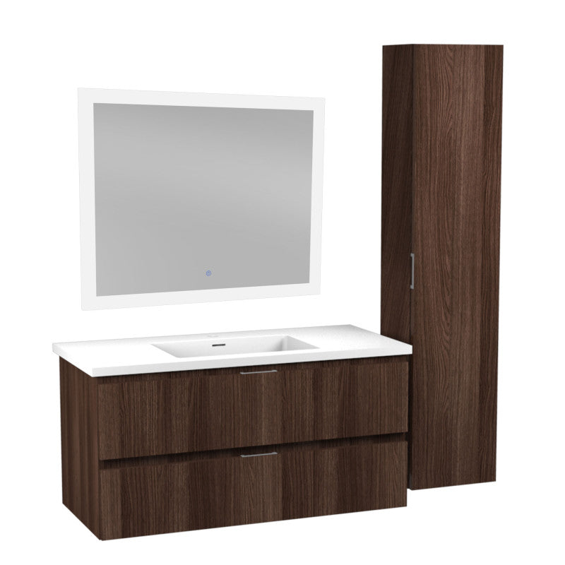 VT-MRSCCT39-DB - 39 in. W x 20 in. H x 18 in. D Bath Vanity Set in Dark Brown with Vanity Top in White with White Basin and Mirror