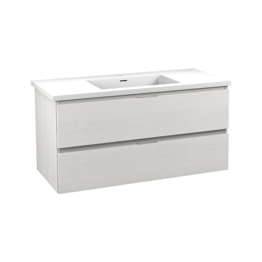 VT-CT39-WH - Conques 39 in W x 20 in H x 18 in D Bath Vanity in Rich White with Cultured Marble Vanity Top in White with White Basin