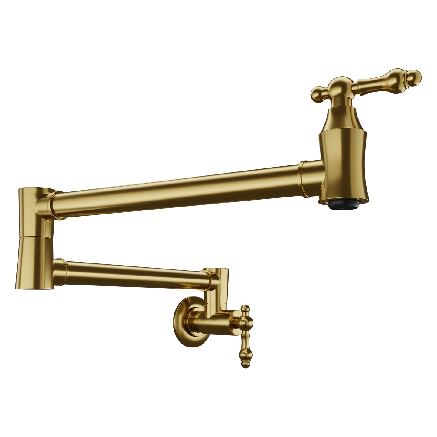 KF-AZ259BG - Marca 360-Degree 24" Wall Mounted Pot Filler with Dual Swivel in Brushed Gold