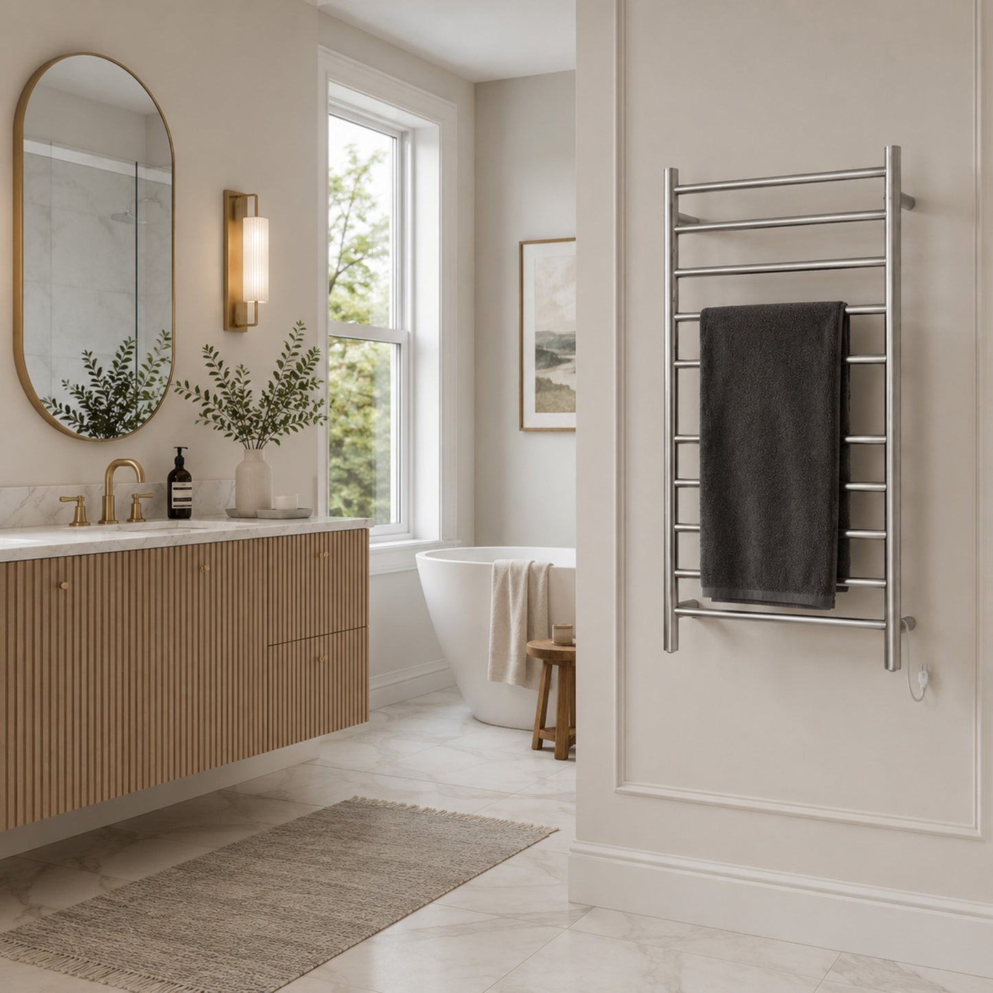 Bali Series 10-Bar Stainless Steel Wall Mounted Towel Warmer