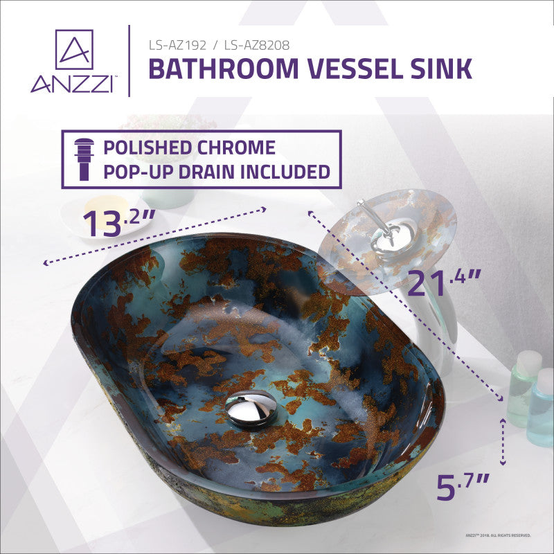 Avao Series Vessel Sink in Panye Blue