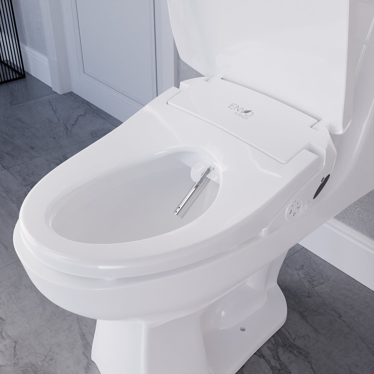 Lunar Elongated Smart Electric Bidet Toilet Seat with Remote Control, Heated Seat, Air Purifier, and Deodorizer