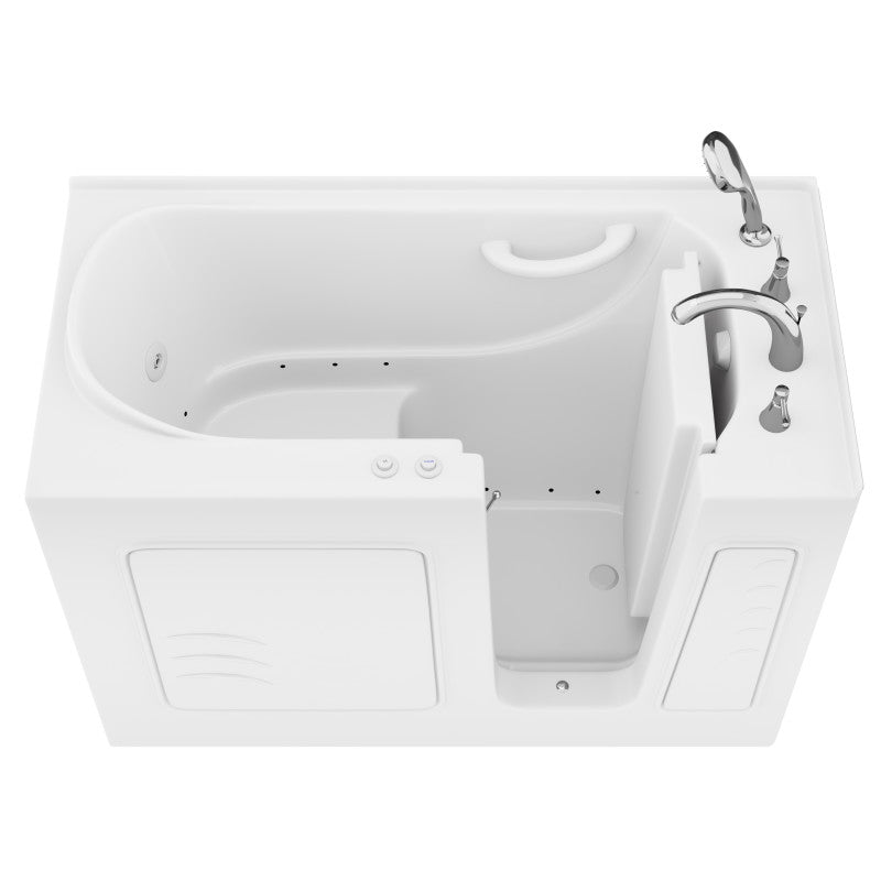 AZB2653RWD - Value Series 26 in. x 53 in. Right Drain Quick Fill Walk-In Whirlpool and Air Tub in White