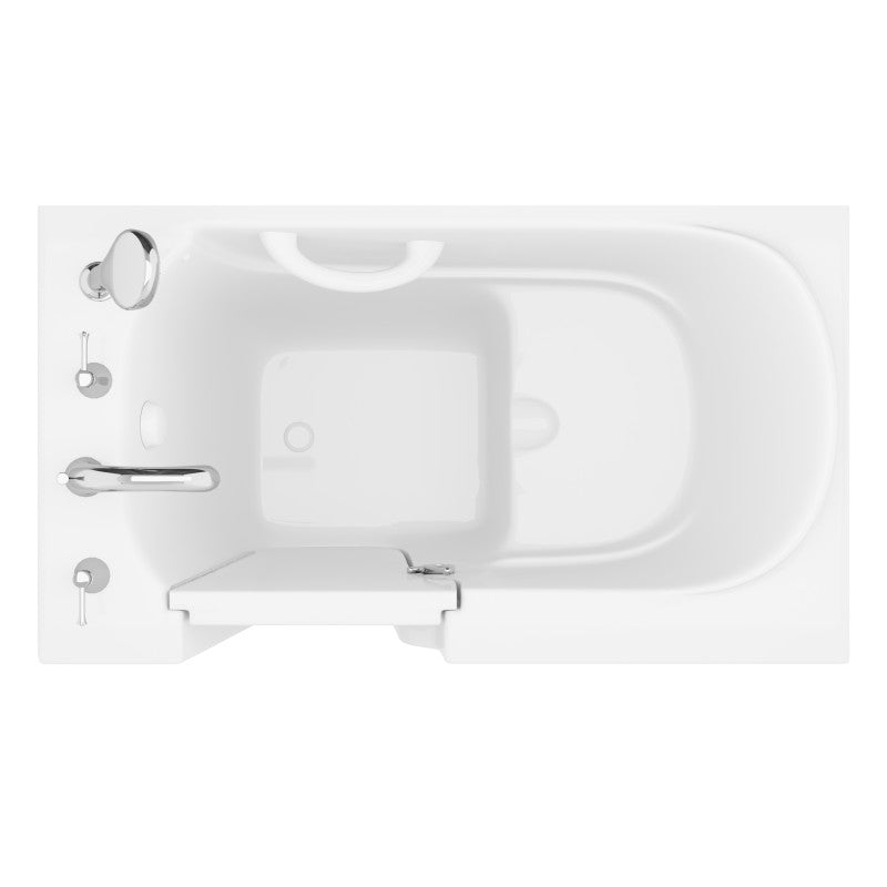 AZB2646LWS - Value Series 26 in. x 46 in. Left Drain Quick Fill Walk-in Saoking Tub in White