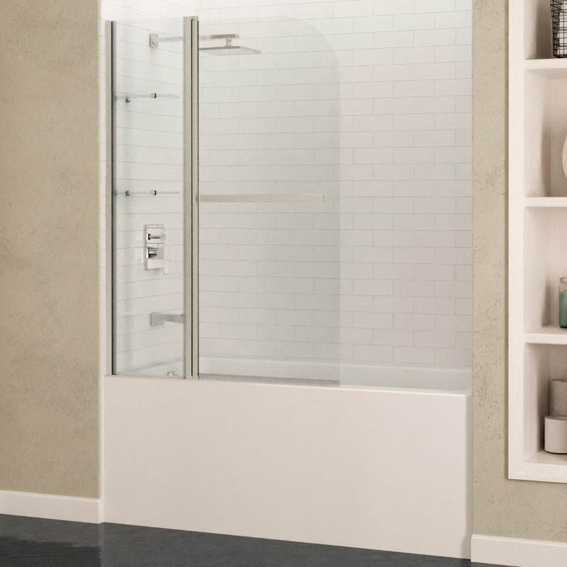 SD-AZ054-01BN - Galleon 48 in. x 58 in. Frameless Tub Door with TSUNAMI GUARD in Brushed Nickel