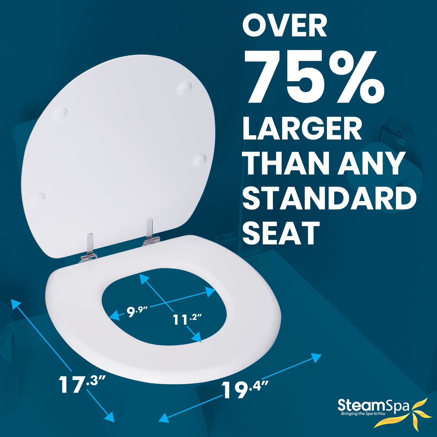 XL COMFORT Round Closed Toilet Seat in White